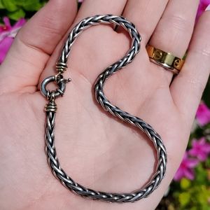 Men's 14k Yellow Gold Sterling Chain Bracelet
